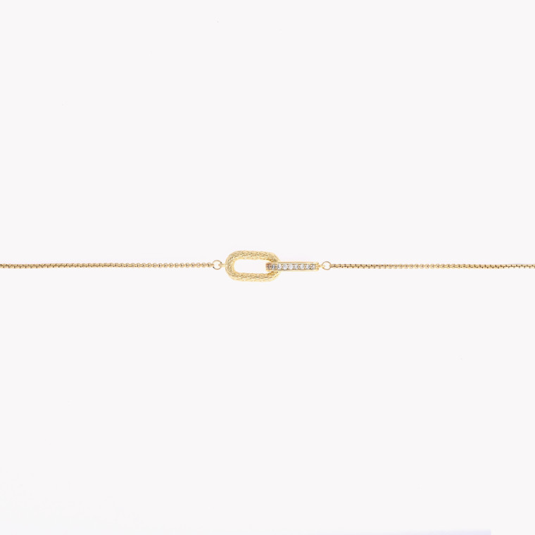Semi precious necklace links intertwined GB