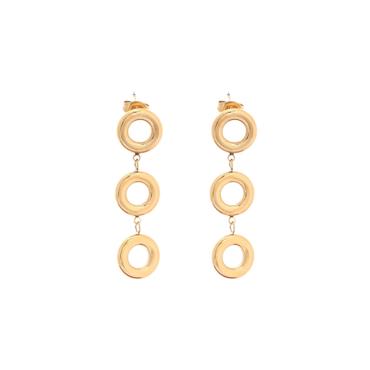 Boucles d\'oreilles en acier suspendu avec cercles GB