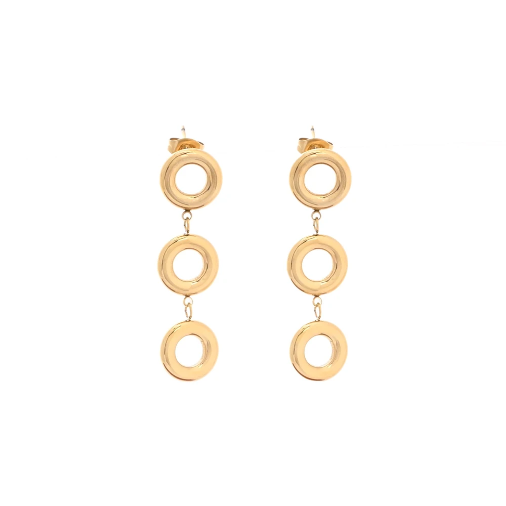 Pendientes en acero colgado con circulos GB