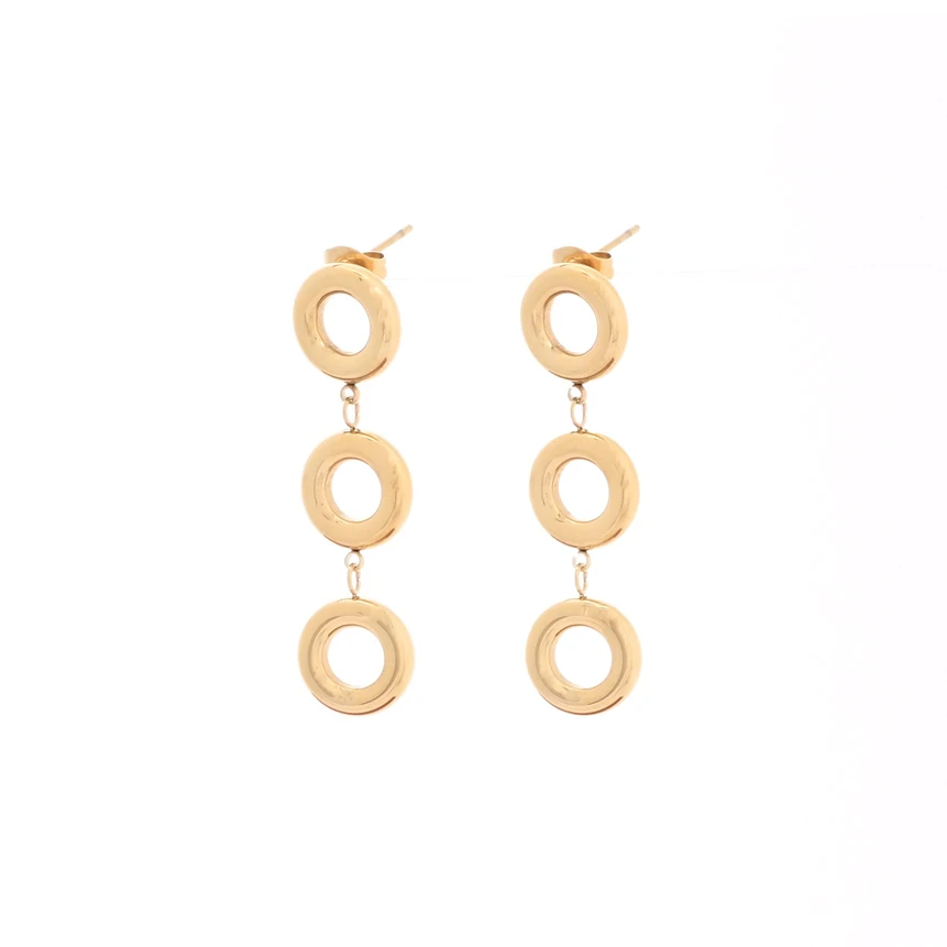 Pendientes en acero colgado con circulo GB