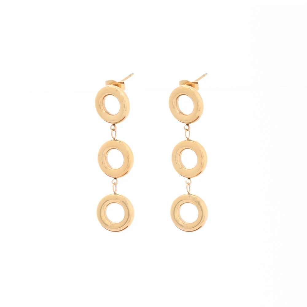 Pendientes en acero colgado con circulos GB