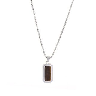Collar hombre en acero colgante de placa y espada GB