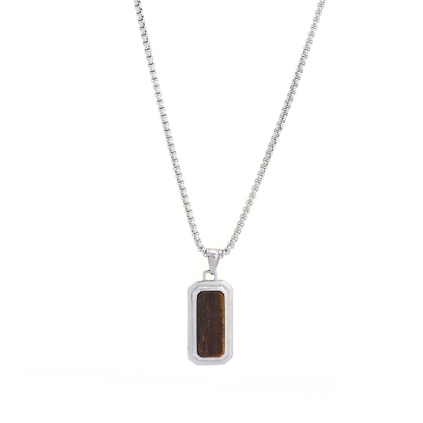 Collar hombre en acero colgante de placa y espada GB