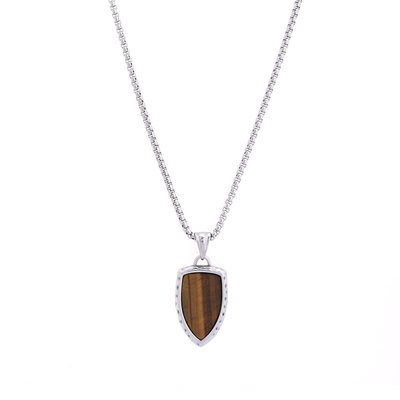 Collier homme en acier bouclier GB