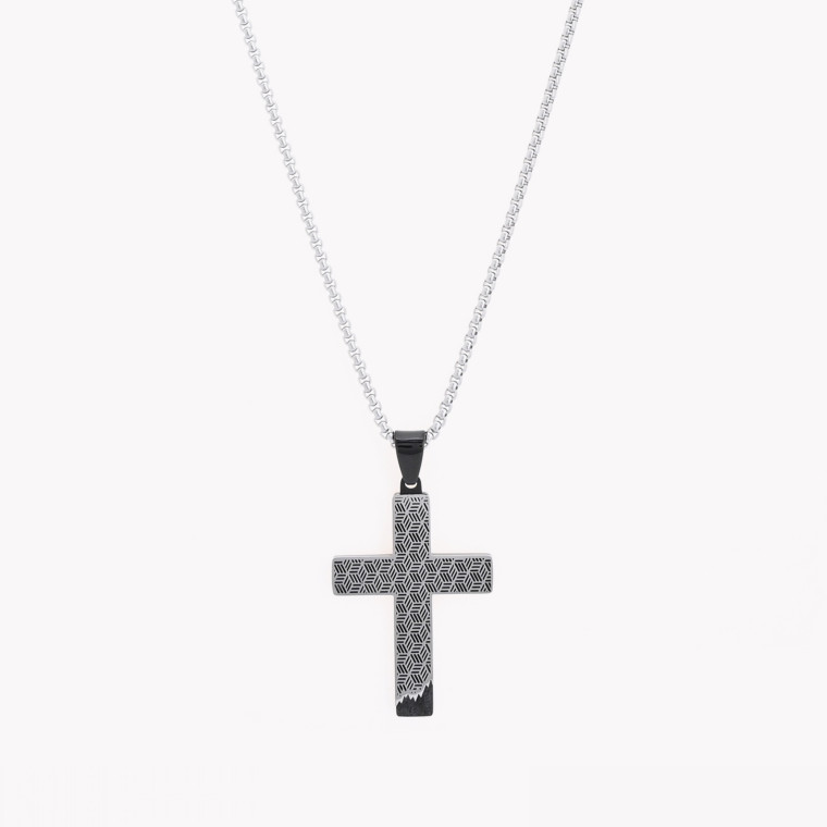 Cross men steel necklace GB