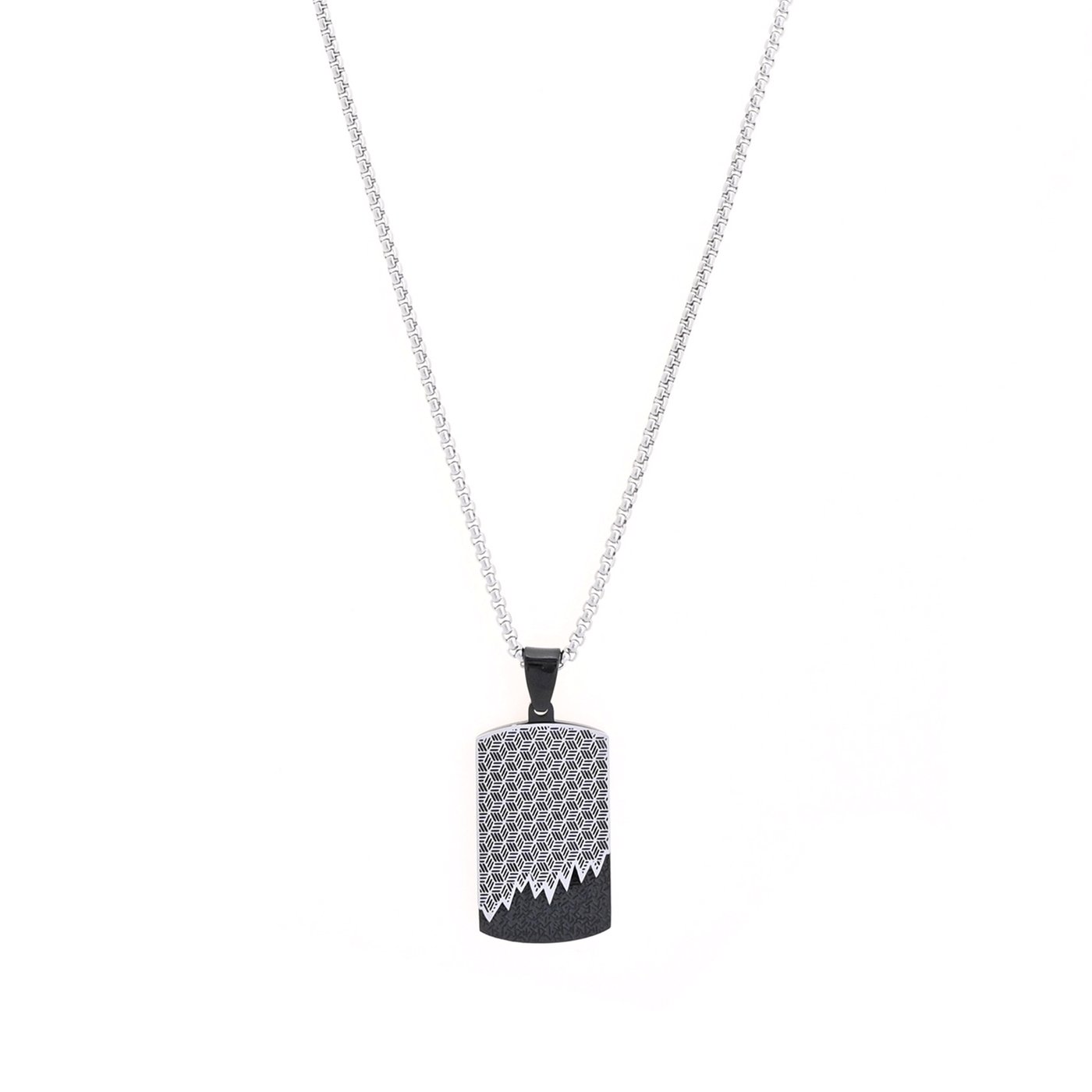 Collier homme acier croix avec irrégulière motif GB