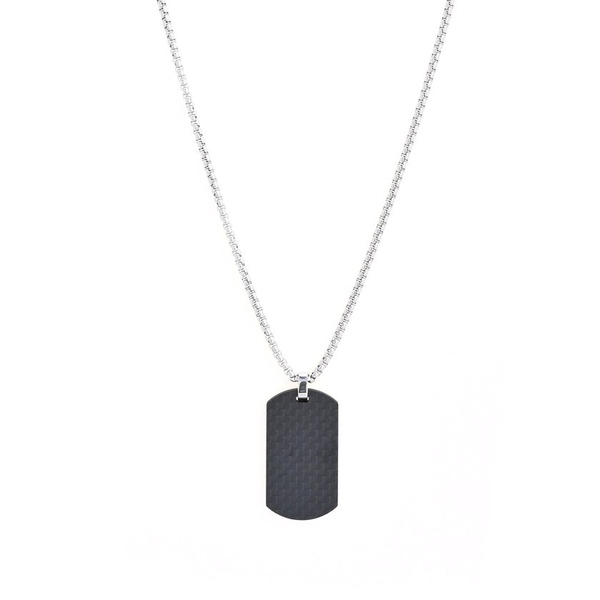 Collana uomo d'acciaio ciondolo a forma di tag e stella GB