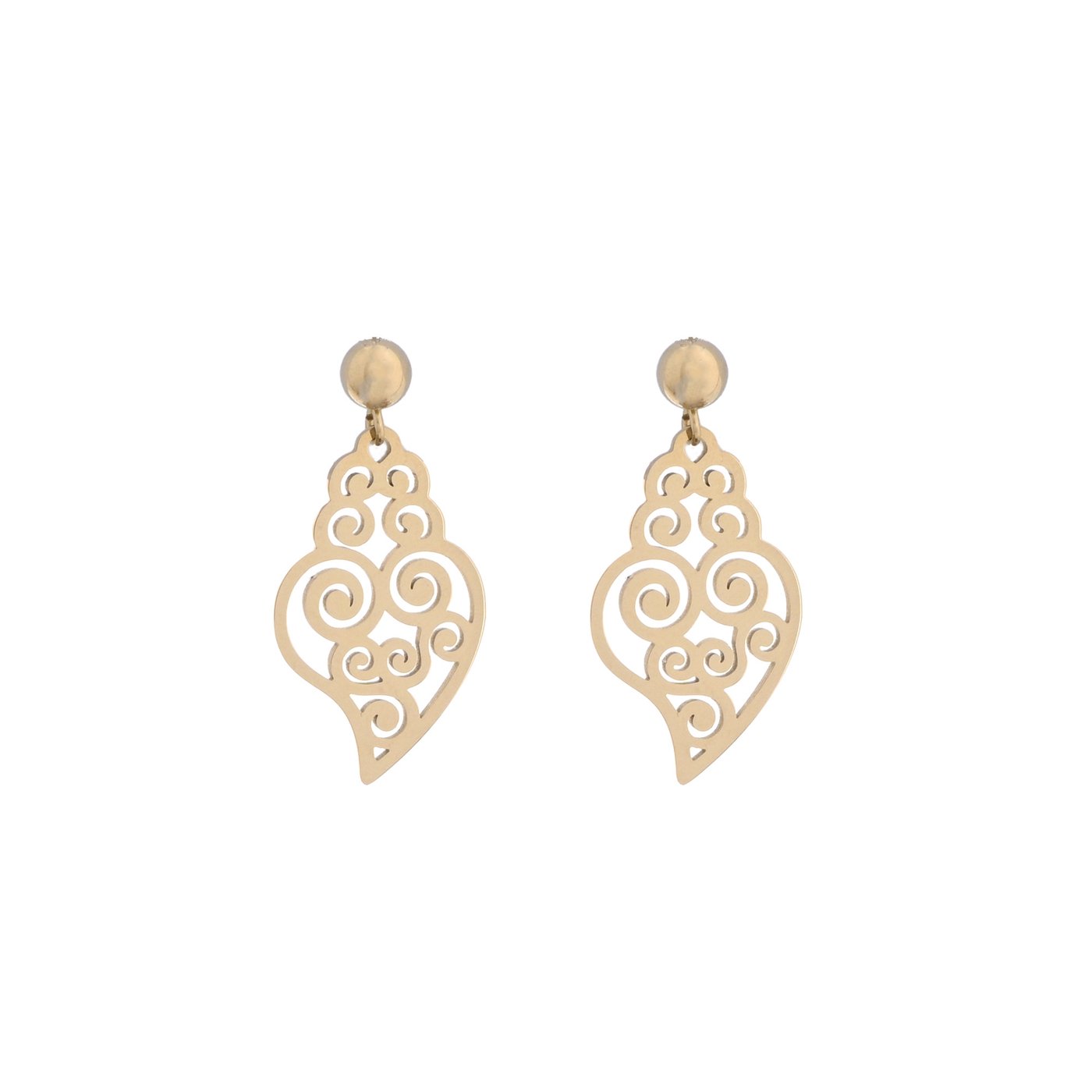 Boucles d\'oreilles en acier coração de viana GB