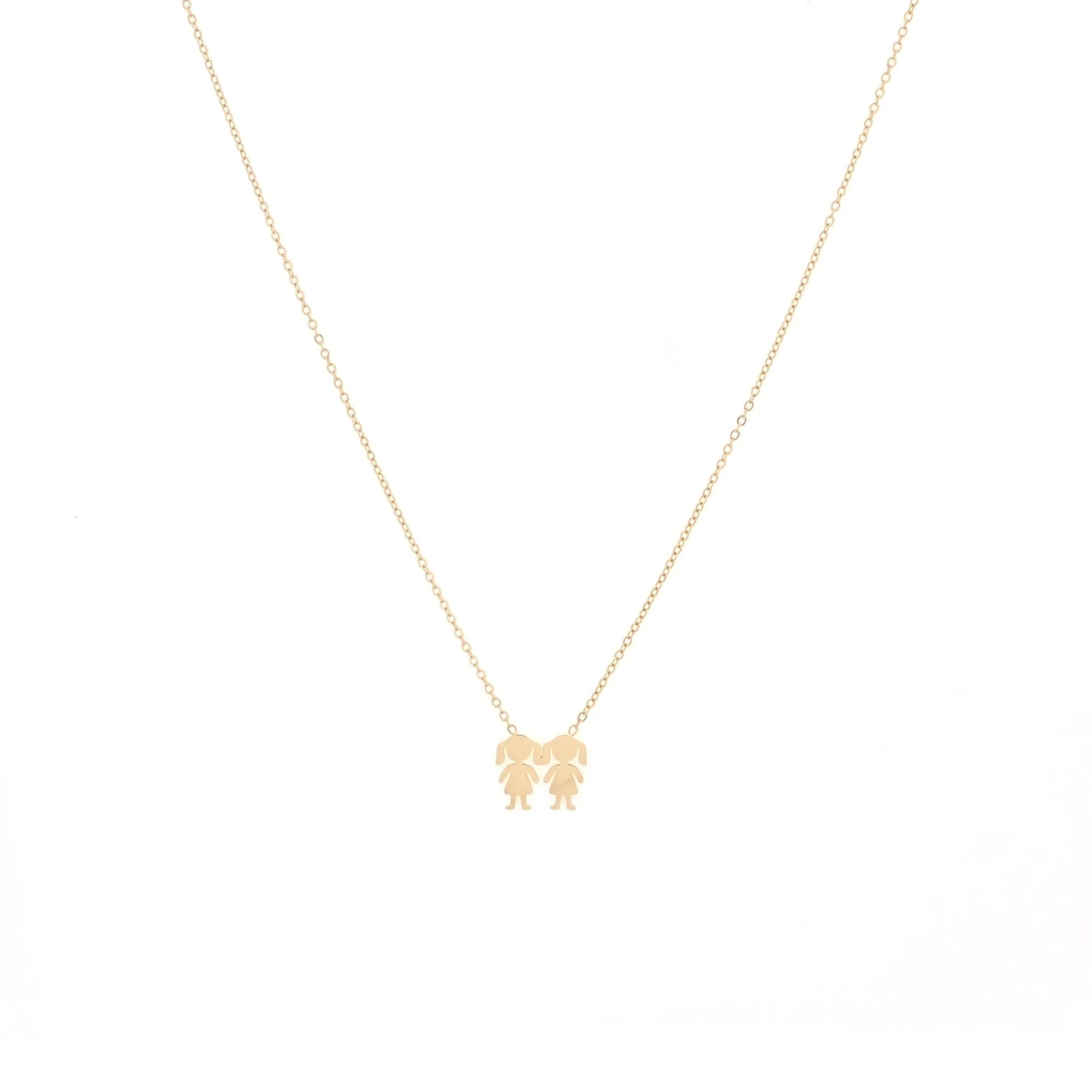 Collier en acier deux filles GB