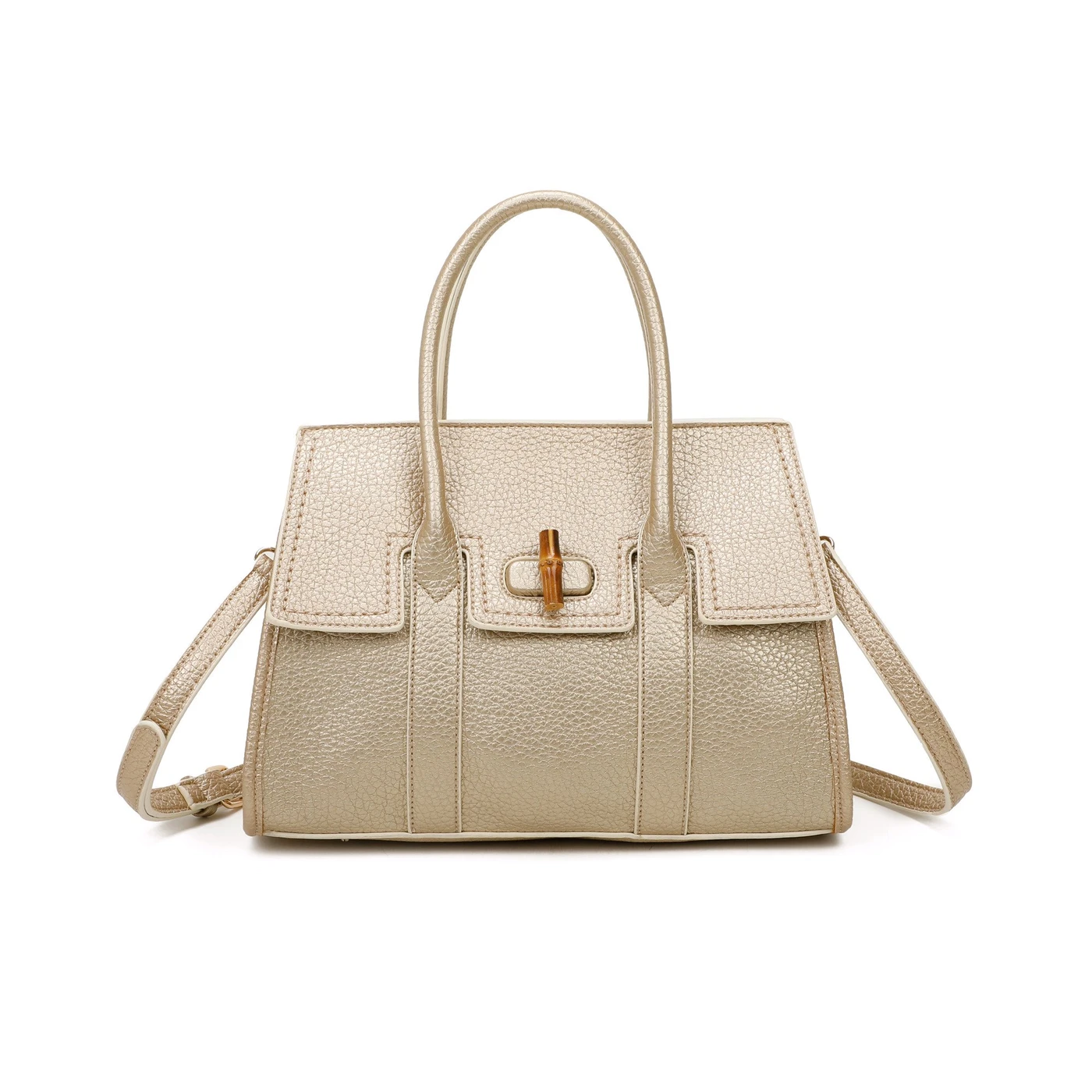 Sac synthétique avec fermeture à rabat et bambou GB