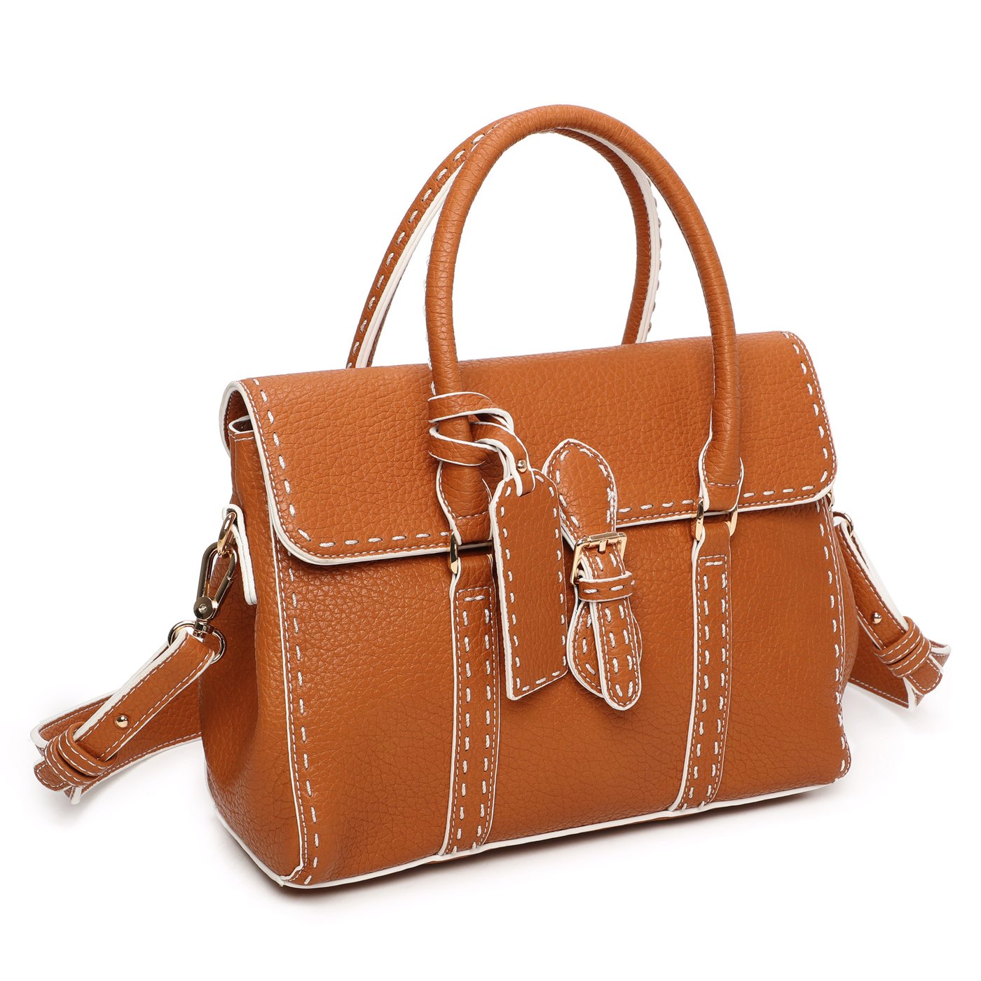 Mala estilo Satchel com fecho de fivela GB