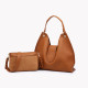 Shoulder bag with inner pouch and GB flap closure