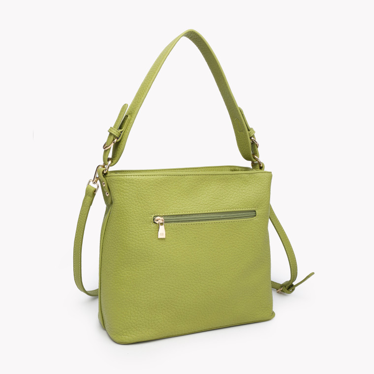 Synthetic shoulder bag with GB strap details