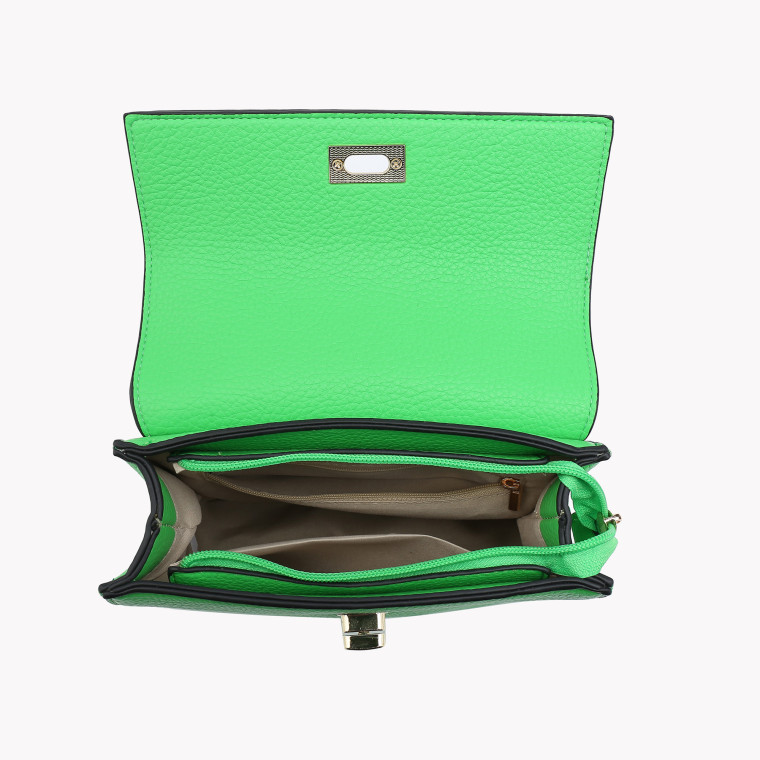 Bag with carry handle and GB flap closure