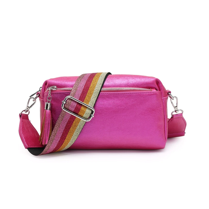 Bolsa crossbody com alça colorida GB