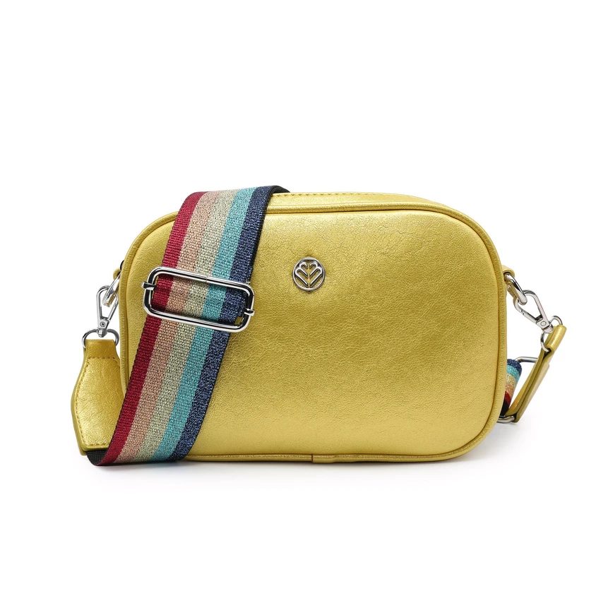 Bolsa tiracolo com duas divisórias e detalhe GB