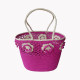 Crochet-style raffia bag with GB flowers