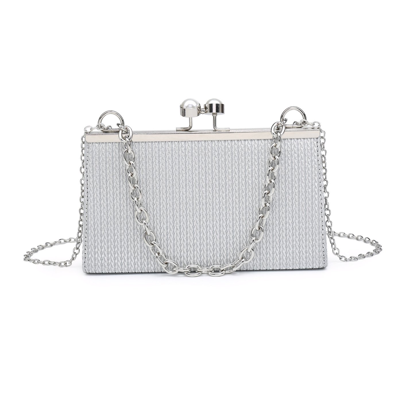 Party bag with chain handle and pearls on the GB clasp