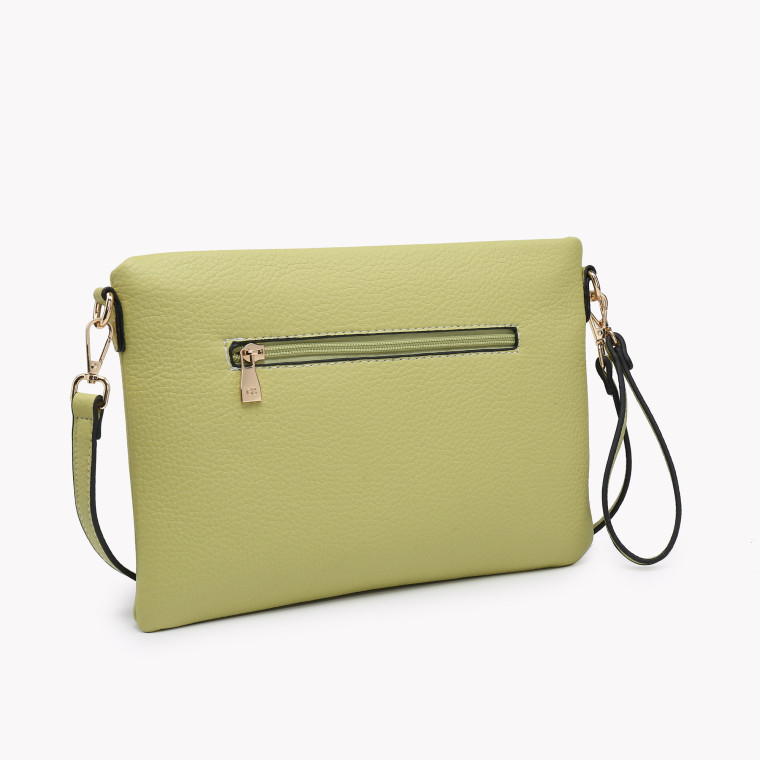 Clutch-style shoulder bag with GB stitching