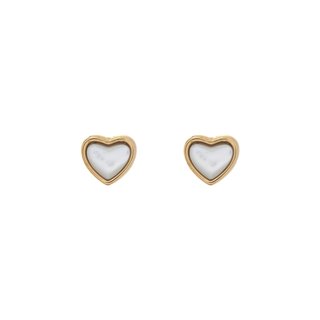 Earrings in mother of pearl heart GB