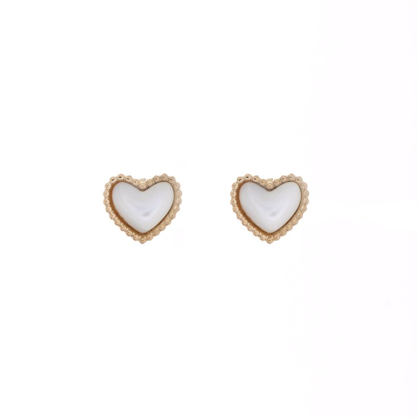 Orecchini con texture e cuore GB