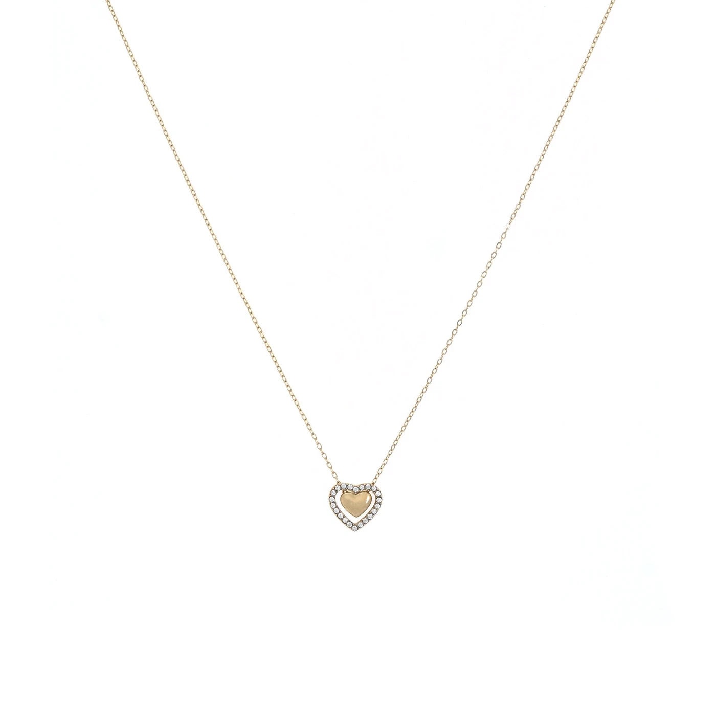 Collar acero corazón con brillantes GB