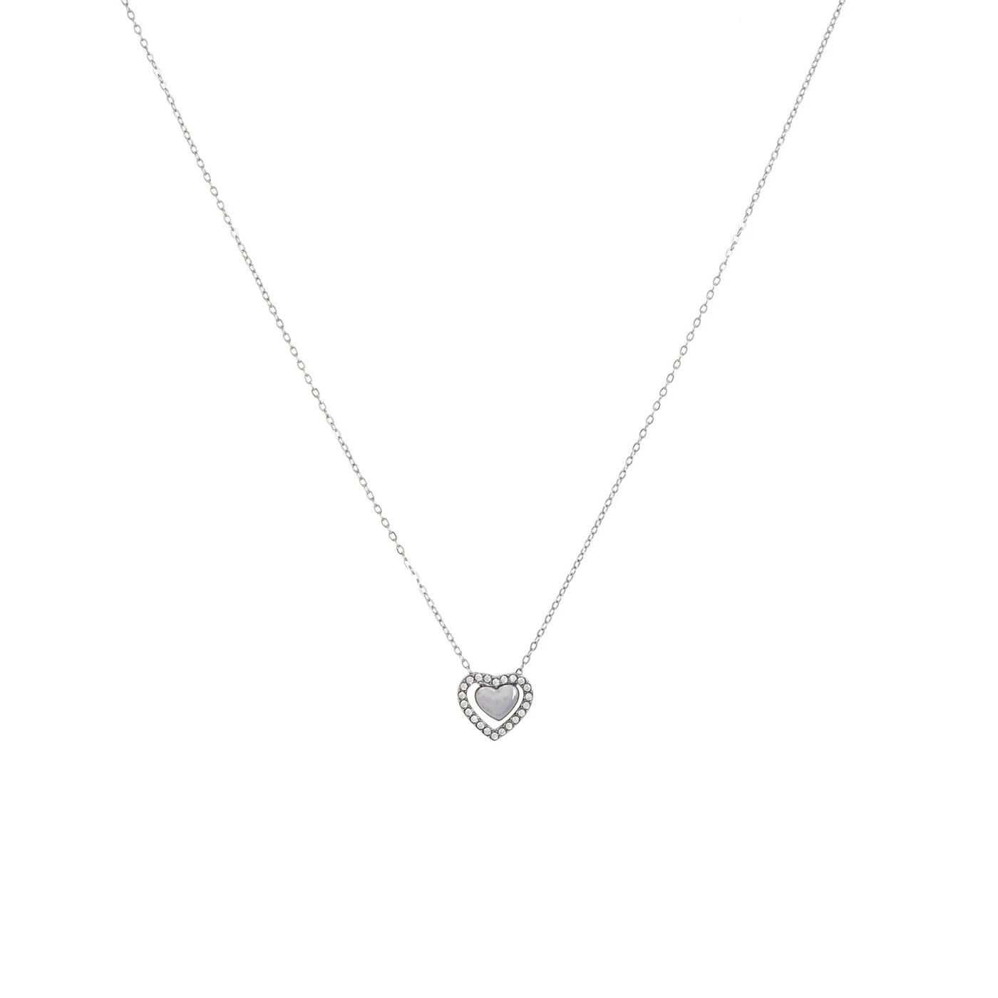 Collar acero corazón con brillantes GB