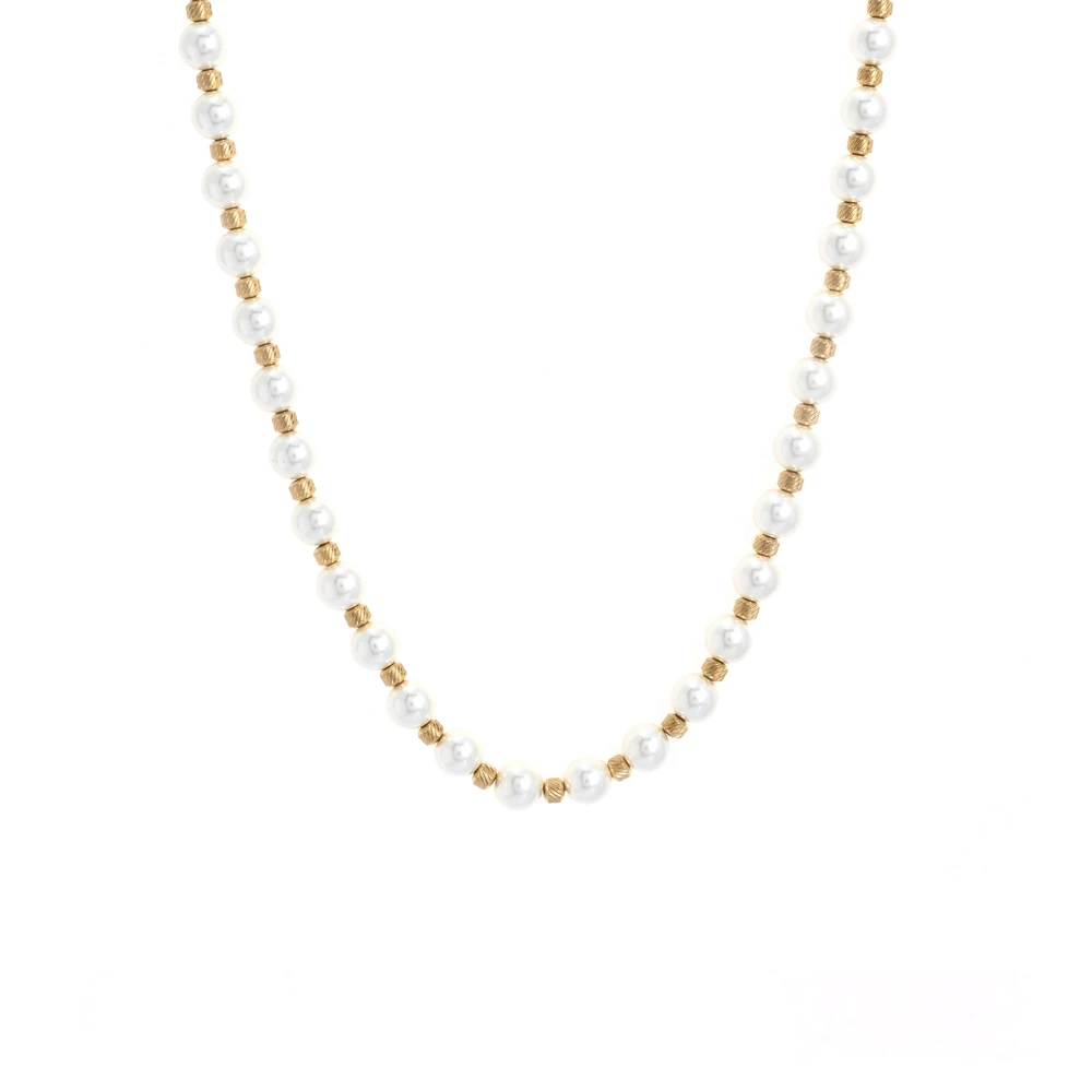 Collar en acero perlas GB