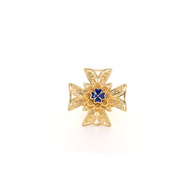 Cross of malta semi precious ring GB