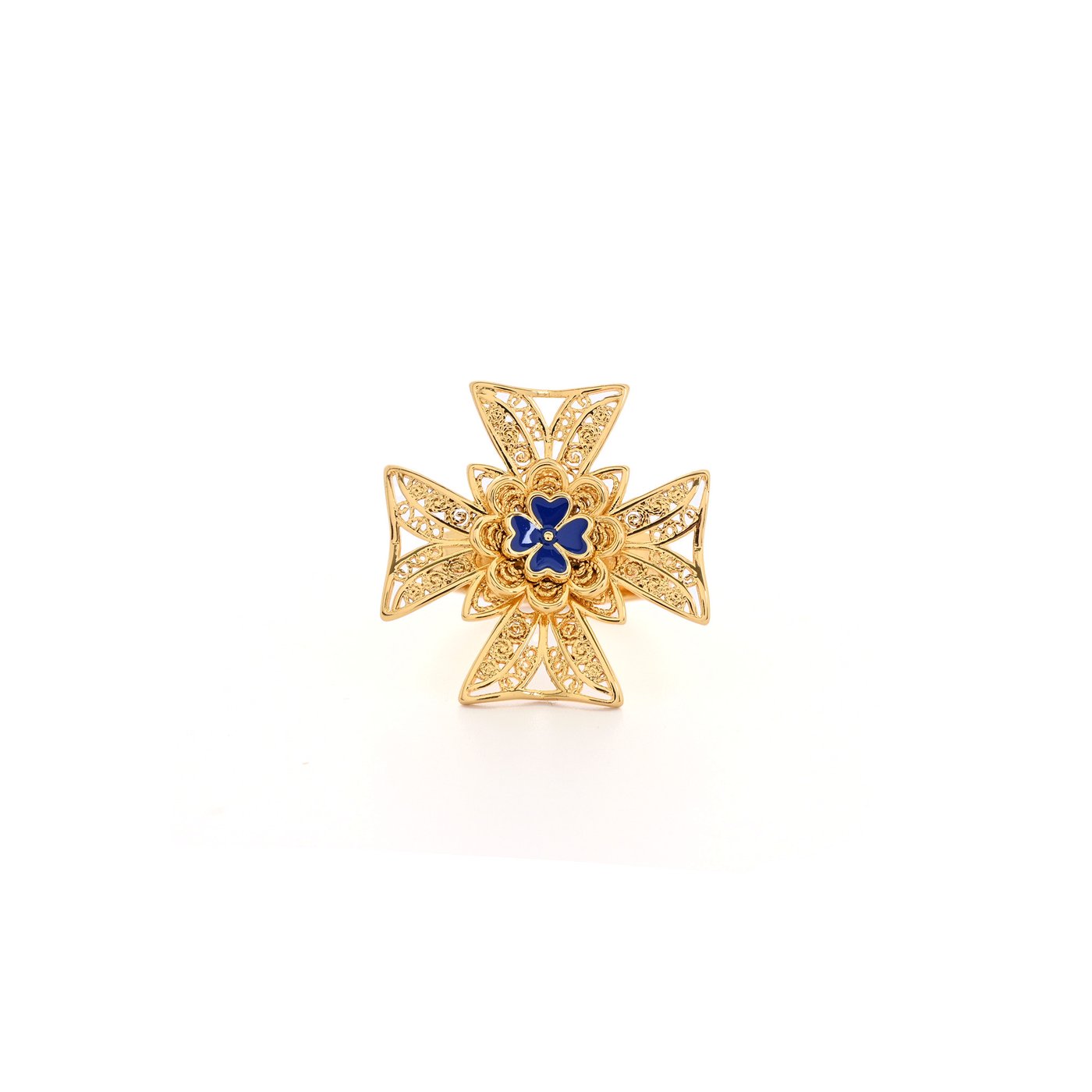 Cross of malta semi precious ring GB