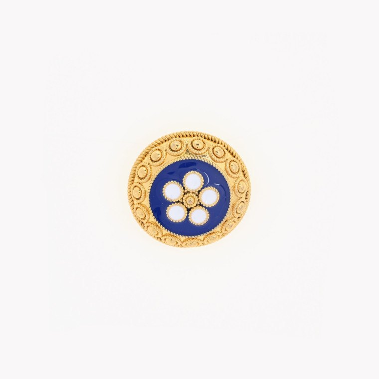 Gold plated ring traditional flower GB