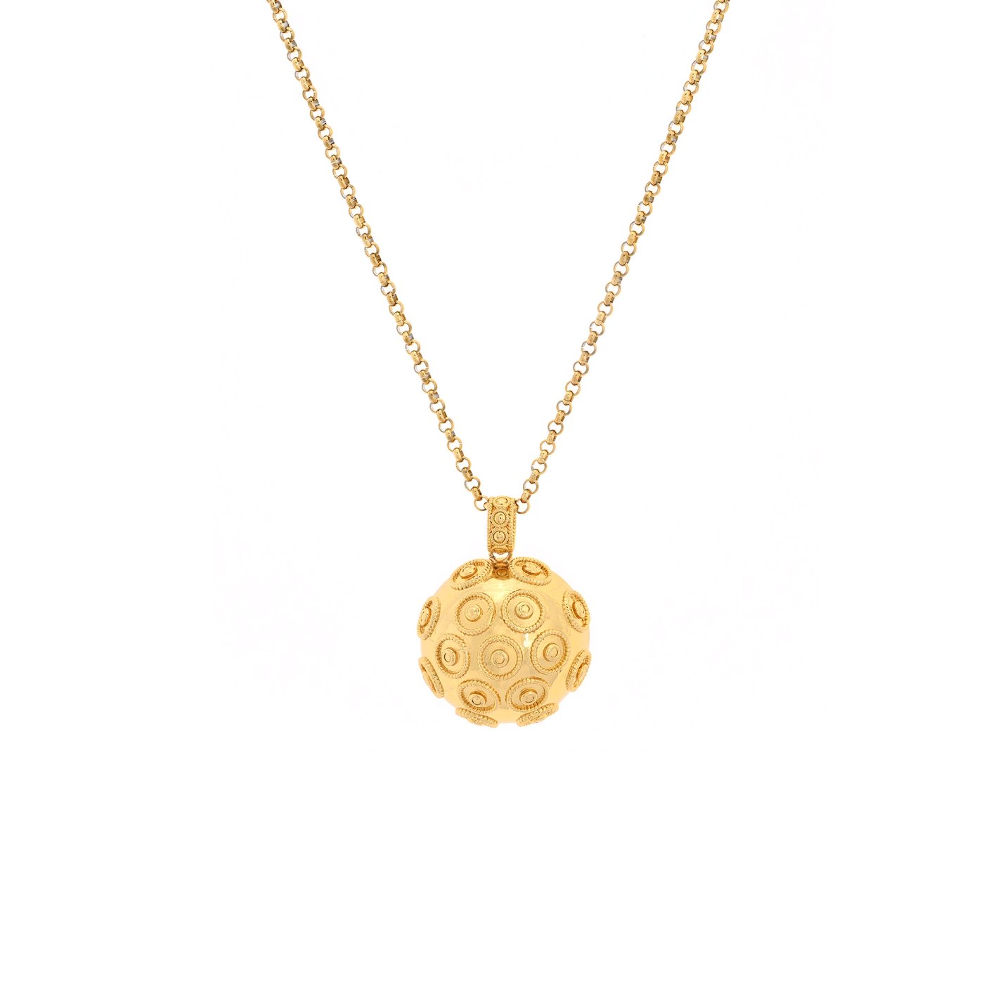 Gold plated necklace big bola de viana GB