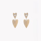 Boucles d&#039;oreilles en acier suspendu double coeur GB