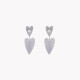 Boucles d&#039;oreilles en acier suspendu double coeur GB