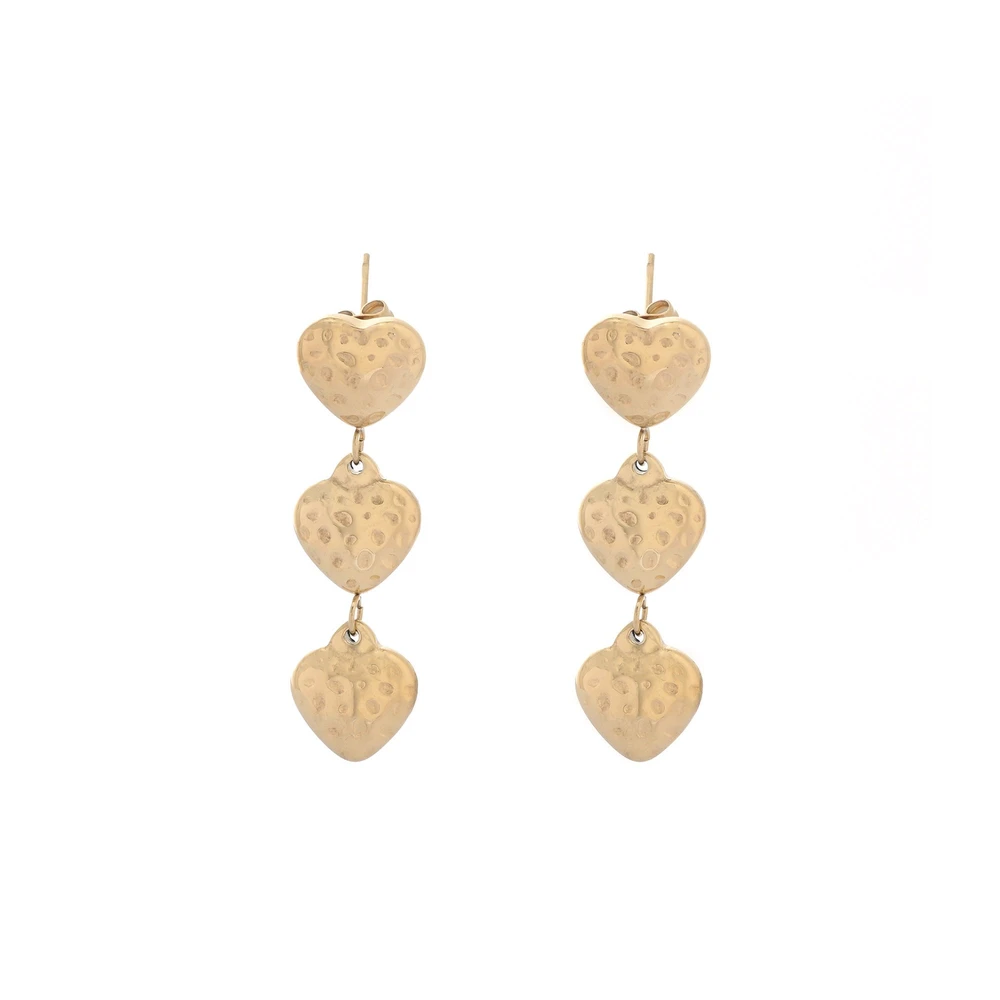 Boucles d\'oreilles acier suspendu cœurs GB