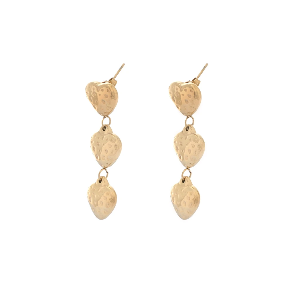 Boucles d\'oreilles acier suspendu cœurs GB