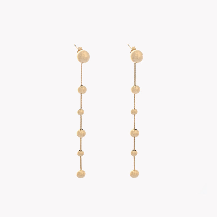 Boucles d&#039;oreilles en acier long boules GB