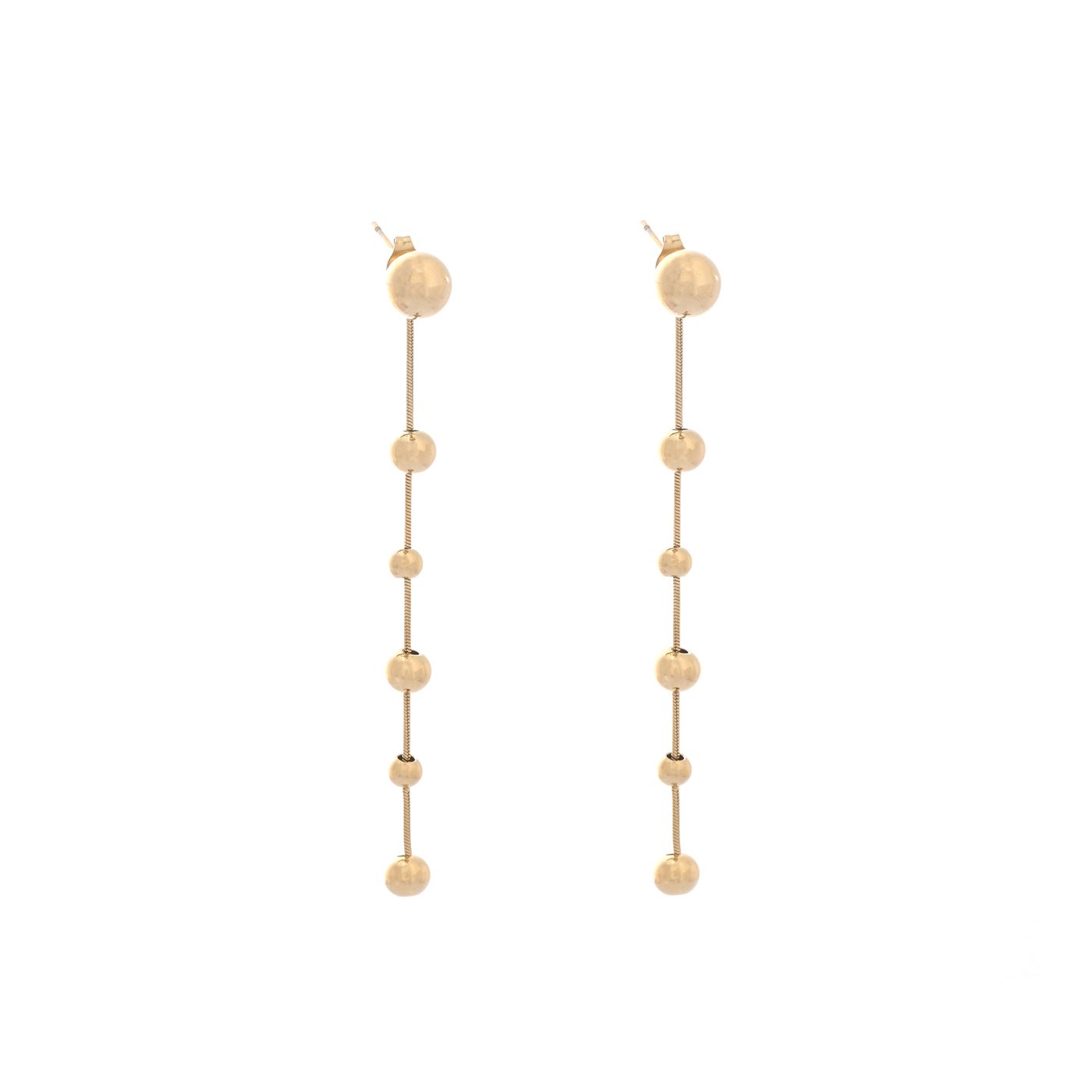 Boucles d\'oreilles en acier long boules GB