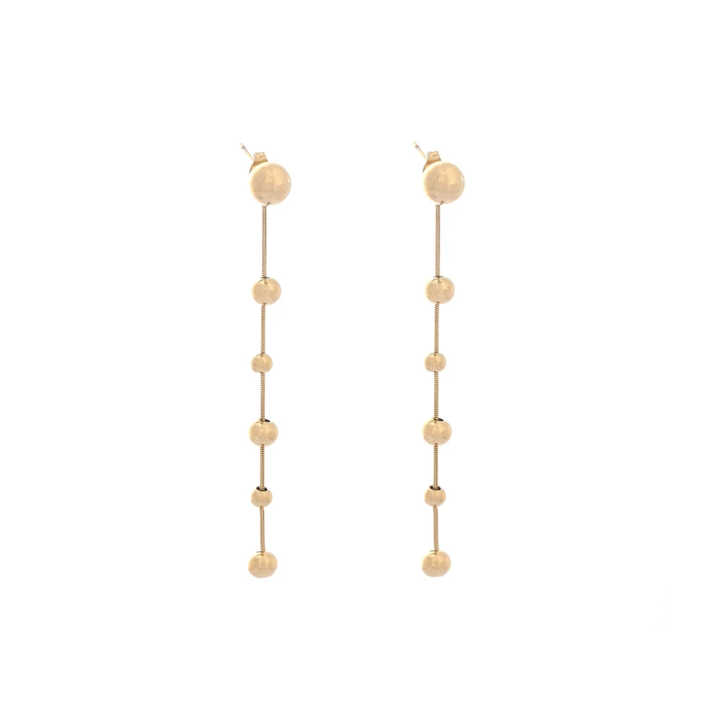 Boucles d\'oreilles en acier long boules GB