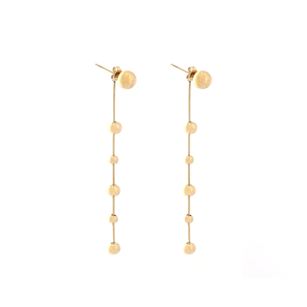 Boucles d\'oreilles en acier long boules GB