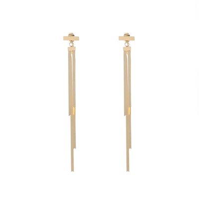 Boucles d\'oreilles en acier long avec frange GB