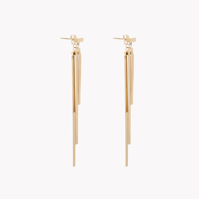 Boucles d&#039;oreilles en acier long simple GB