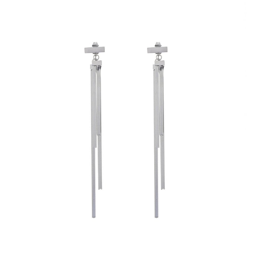 Steel earrings long simple GB