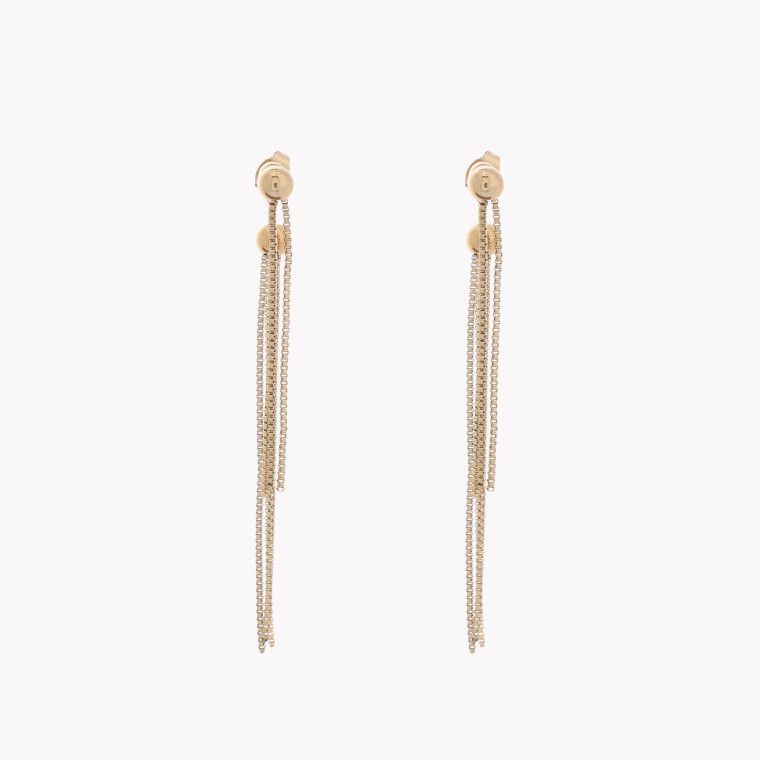 Boucles d&#039;oreilles en acier long avec frange GB