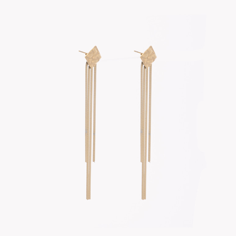 Boucles d&#039;oreilles en acier long avec frange GB