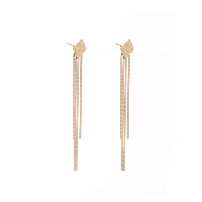 Steel earrings long fringed GB