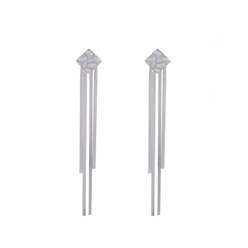 Steel earrings long fringed GB