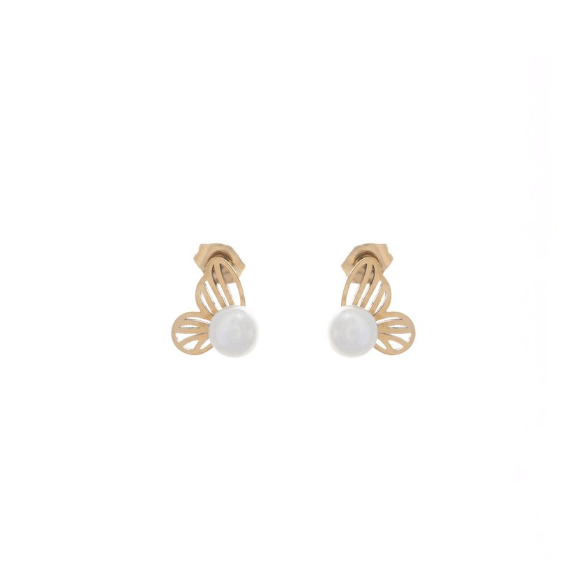 Boucles d'oreilles en acier papillon nacre GB