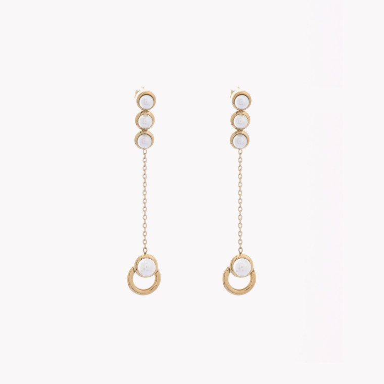 Boucles d&#039;oreilles en acier long simple GB