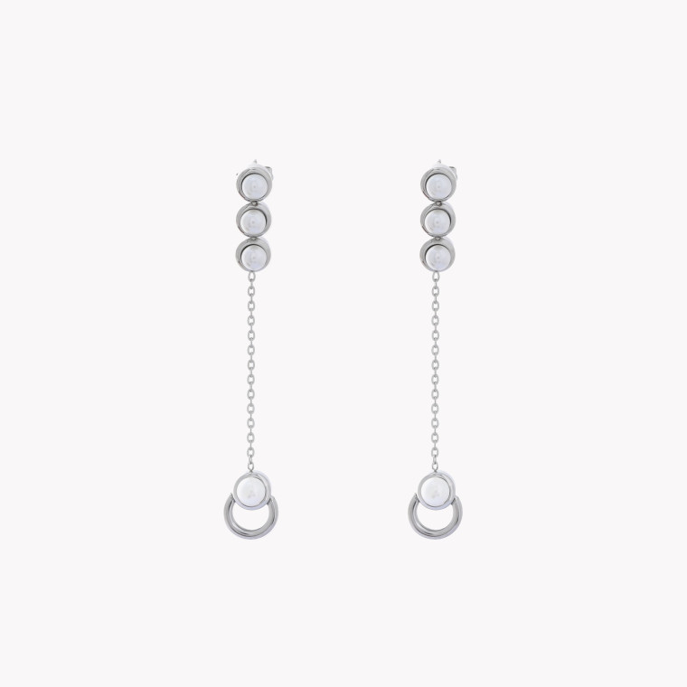 Boucles d&#039;oreilles en acier long simple GB